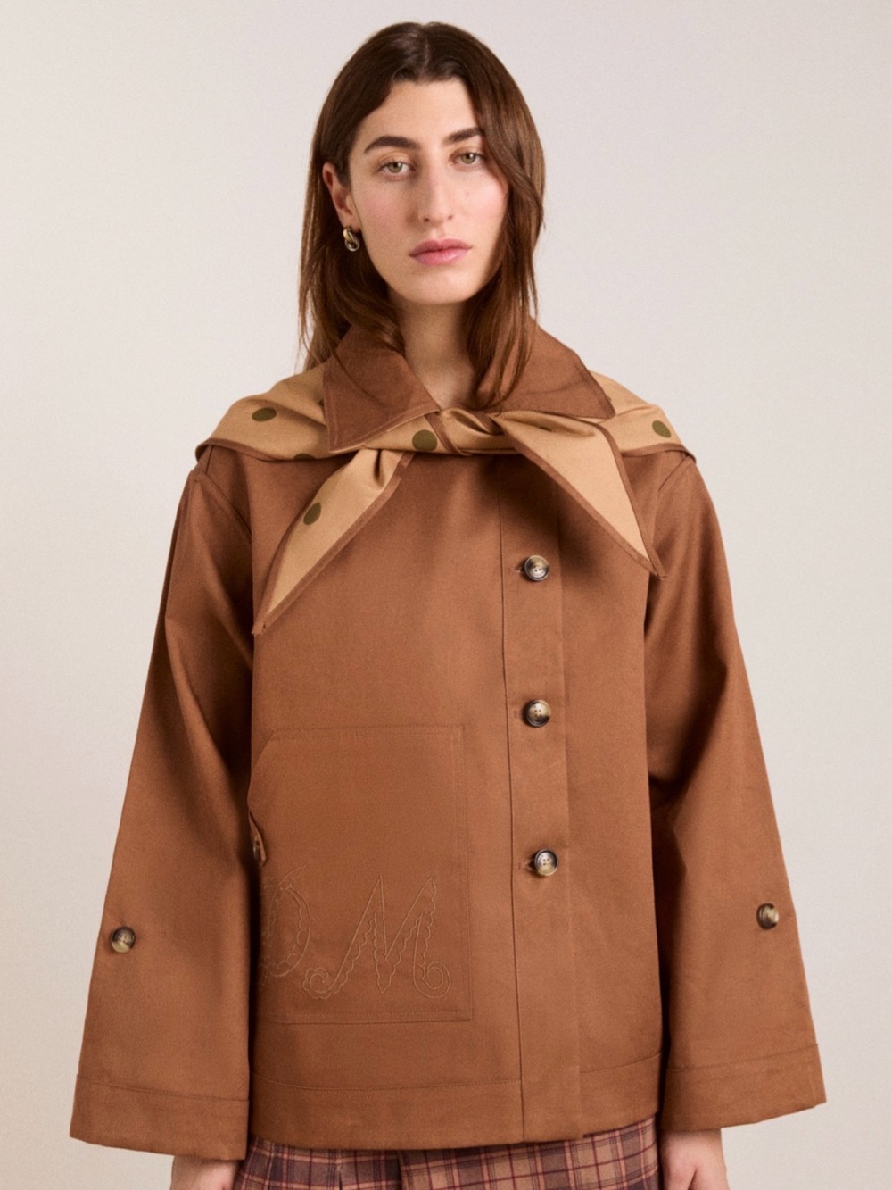 Reversible Jerry Crop Trench Coat - Camel Spot - Picture 1 of 5